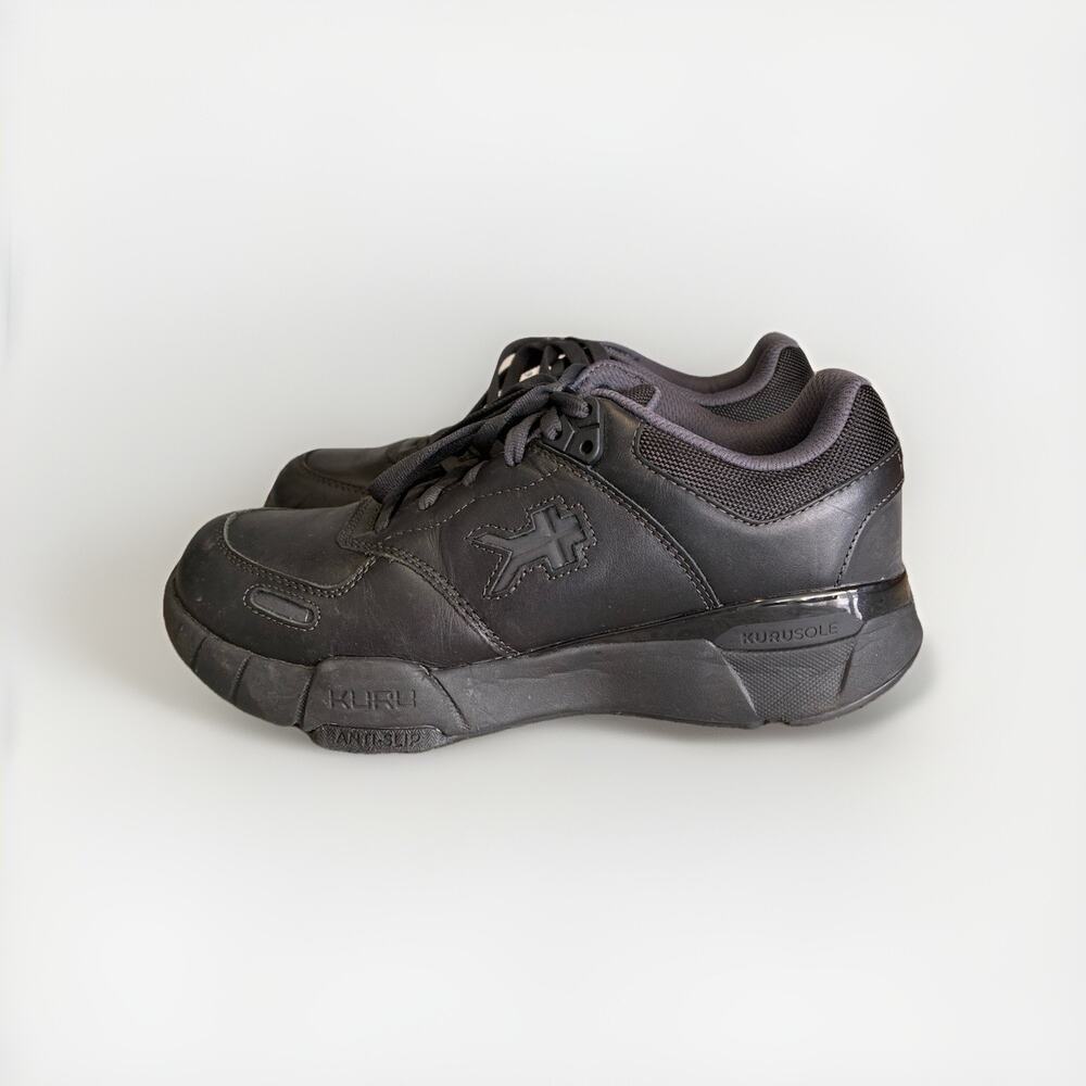 Kuru Kinetic 2 Shoes Women's 9 M Smokestack Black Leather Orthopedic Anti-Slip